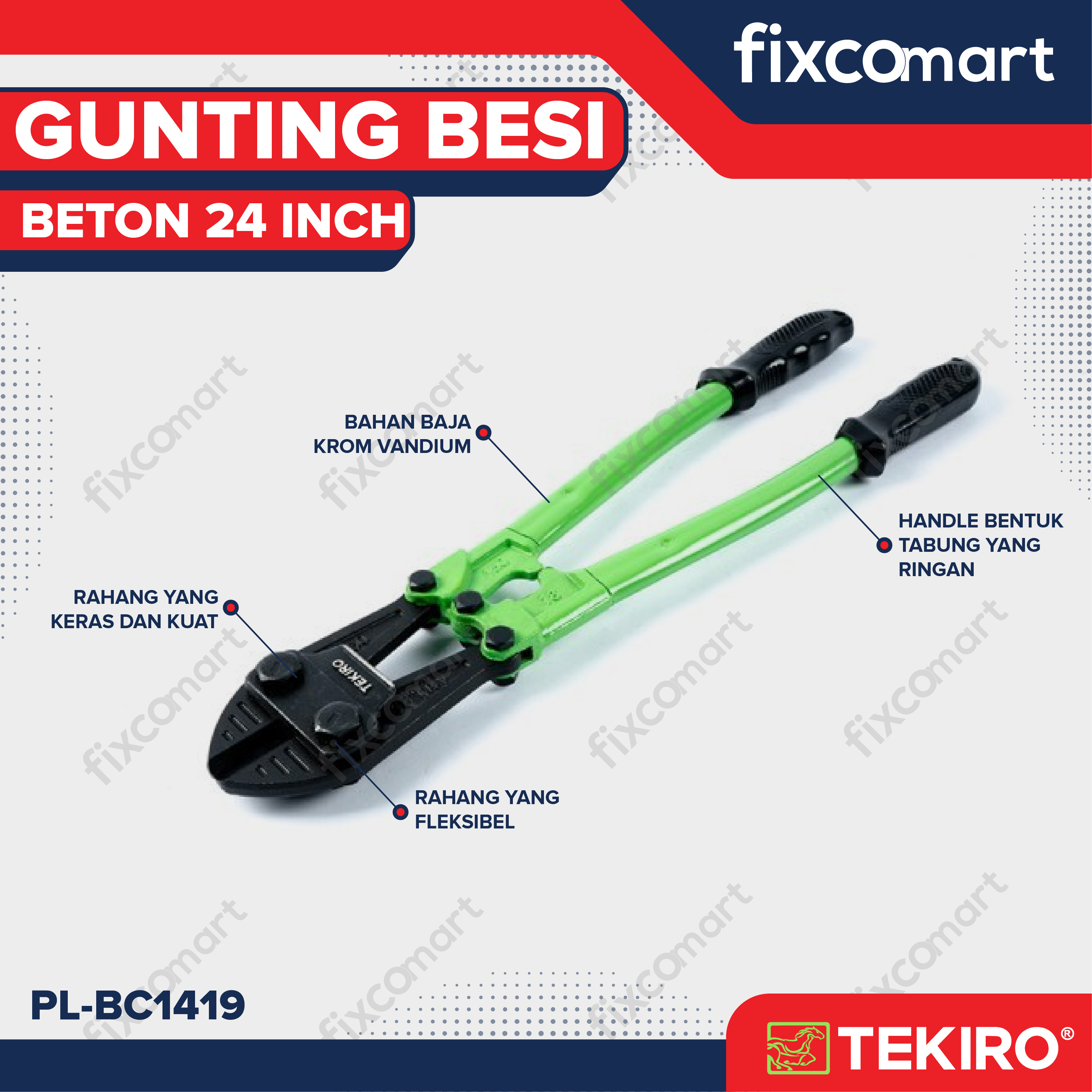 Tekiro Bolt Cutter 24 Inch Gunting Besin Beton Gunting Potong Besi