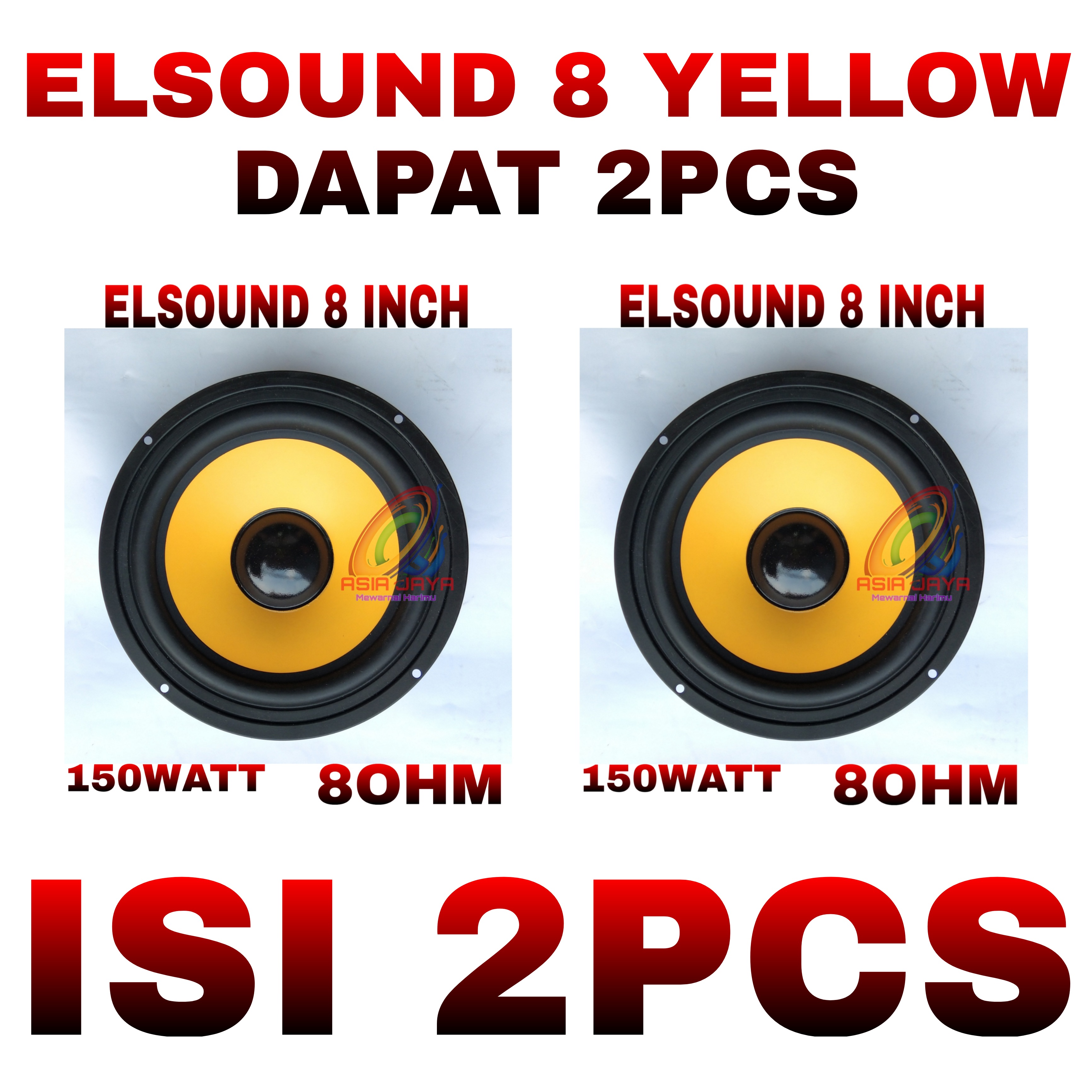 Paket 2Pcs Elsound 8 Inch Yellow Kuning Lazada Indonesia