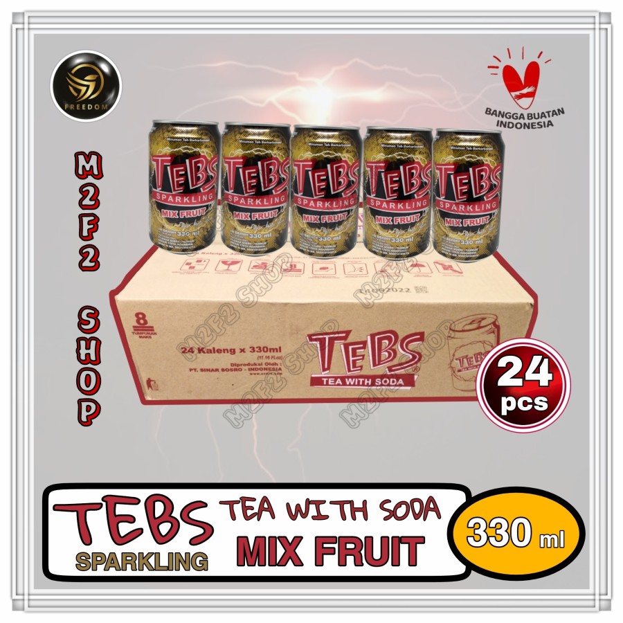 Tebs Sparkling Mix Fruit Can Minuman Teh Soda Kaleng Ml