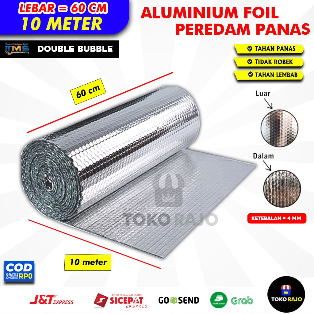 Meter Aluminium Foil Bubble Peredam Panas Atap Rumah Ketebalan