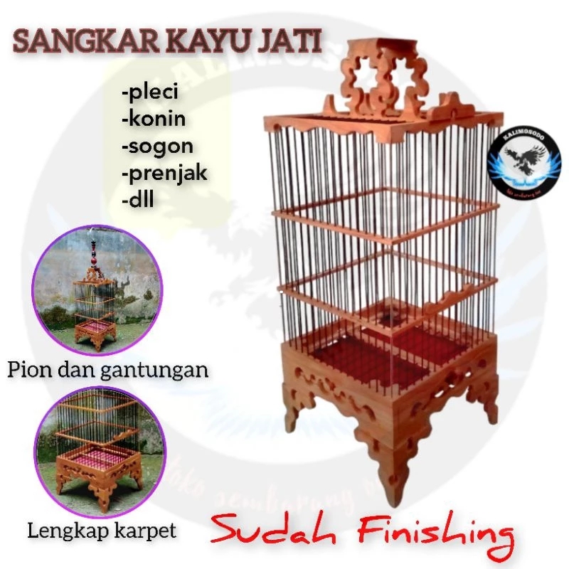 Sangkar Burung Pleci Kayu Jati Finishing Plitur Lazada Indonesia