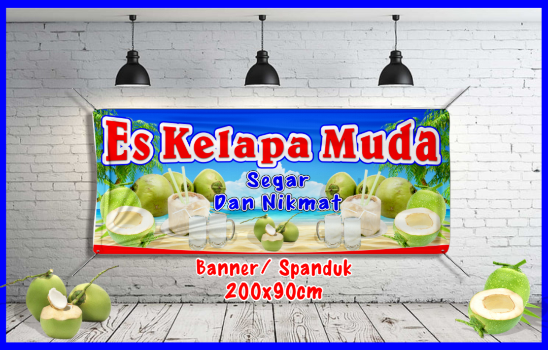 Spanduk Banner Backdrop Es Kelapa Banner Es Kelapa Spanduk Es Kelapa