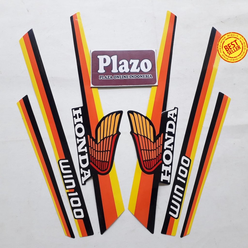 Stiker Striping Les Body Motor Honda Win Kuning Orange Lazada