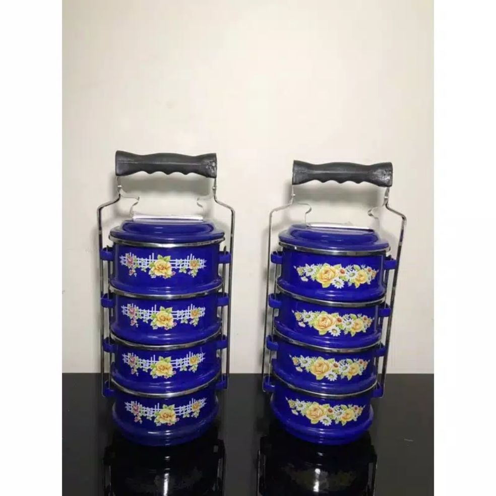 RANTANG ENAMEL 12CM 4 SUSUN WARNA BIRU Lazada Indonesia