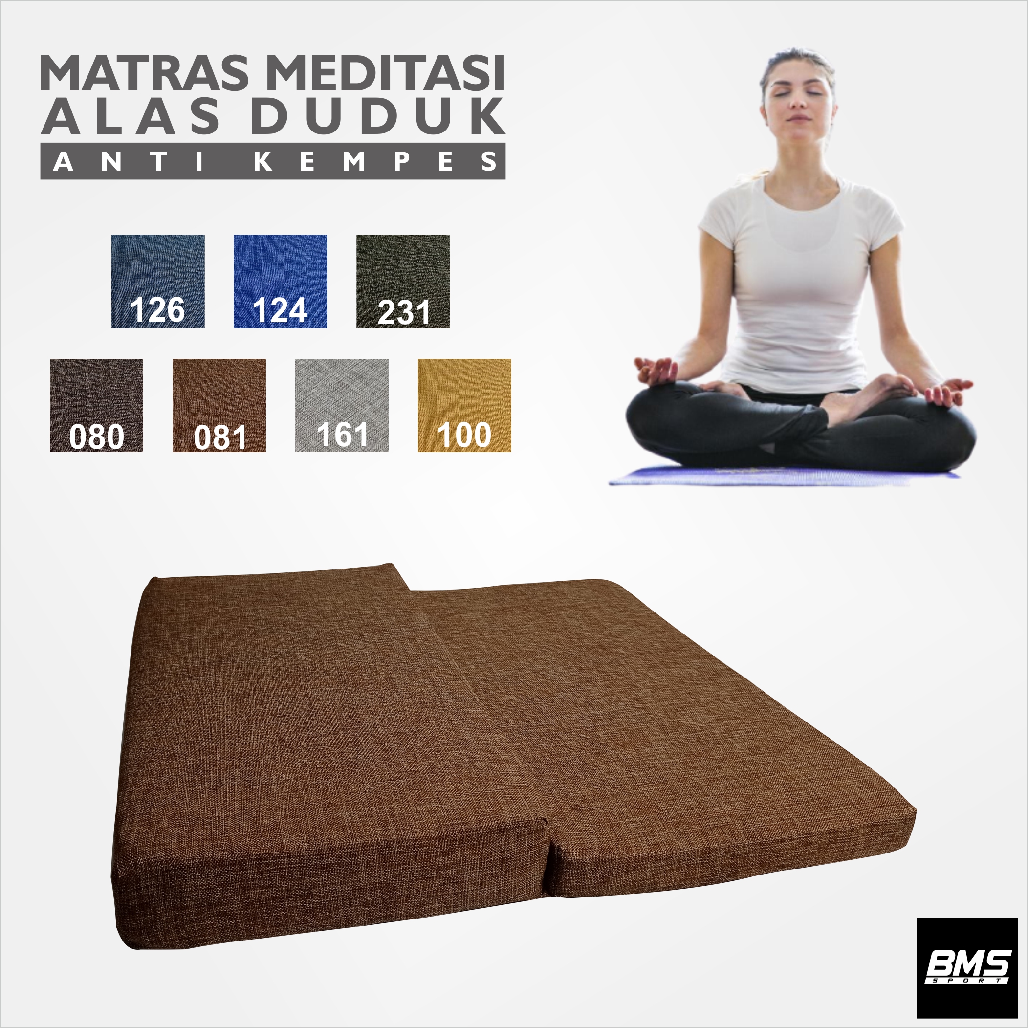 Bantal Alas Duduk Kursi Kayu 50x50 Matras Lipat Meditasi Lesehan Lantai