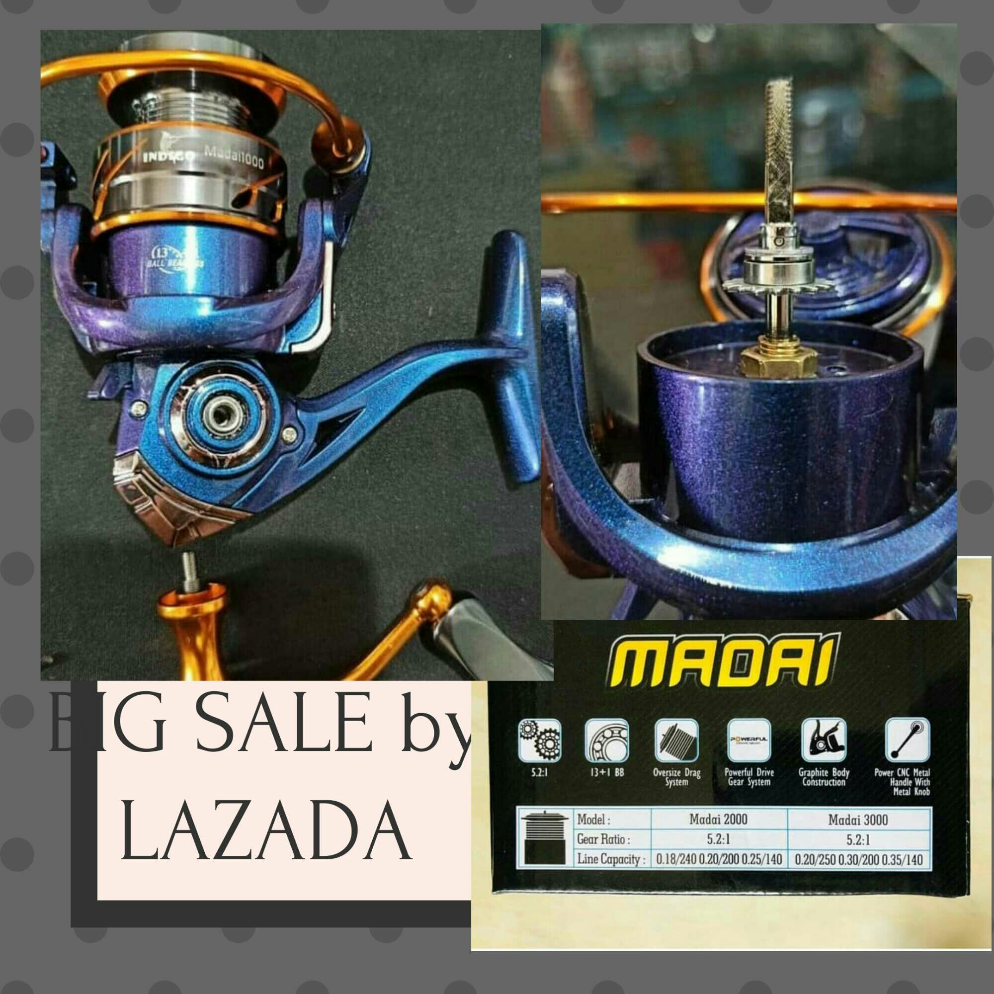 REEL INDIGO MADAI 3000 POWER HANDLE Lazada Indonesia