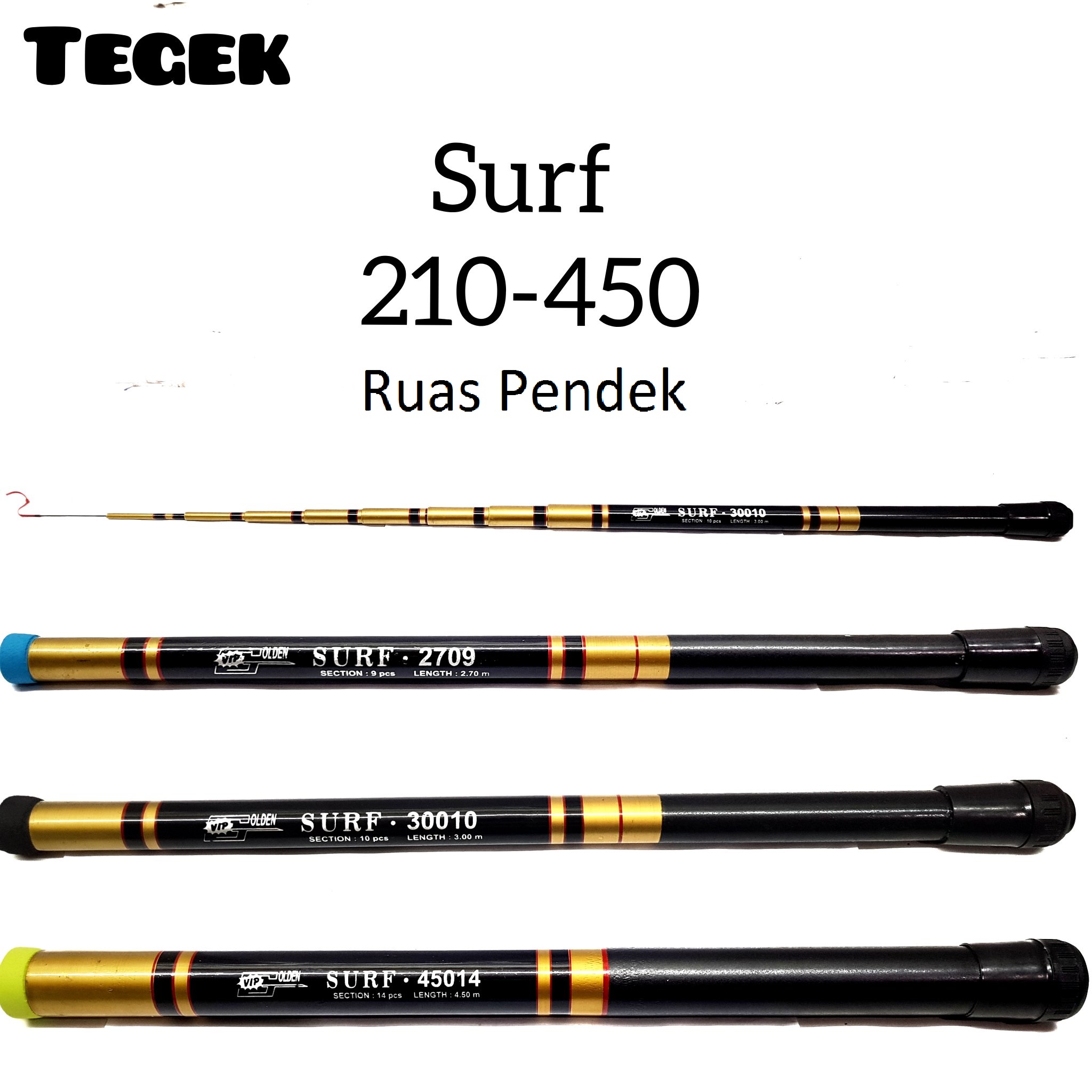 Joran Pancing Tegek Surf Golden Vip Cm Ruas