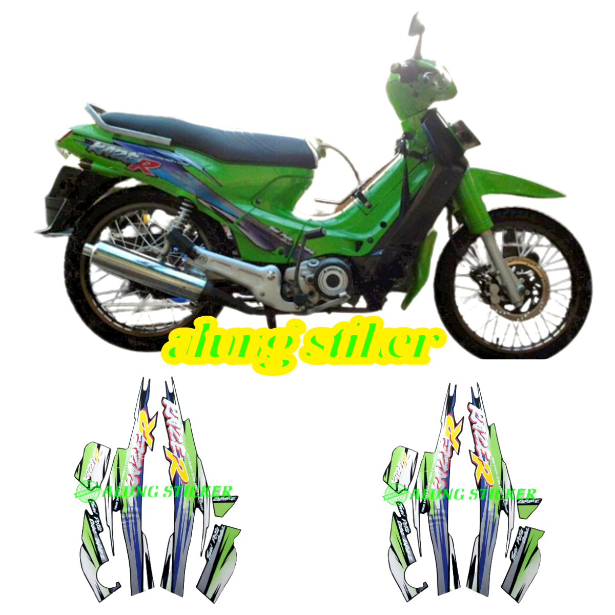 Stiker Striping Lis Les Body Motor Kawasaki Kaze R Tahun Warna