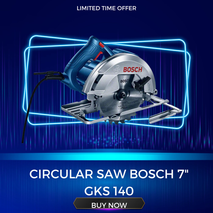 Mesin Circular Saw BOSCH GKS 140 Potong Kayu Bundar 1400 WATT 7 Inch