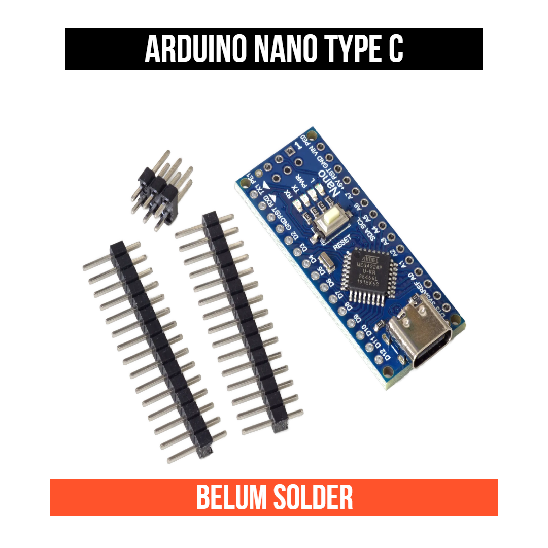 Arduino Nano Type C Tipe Mikro Kontroler Controller ATmega328P ATmega