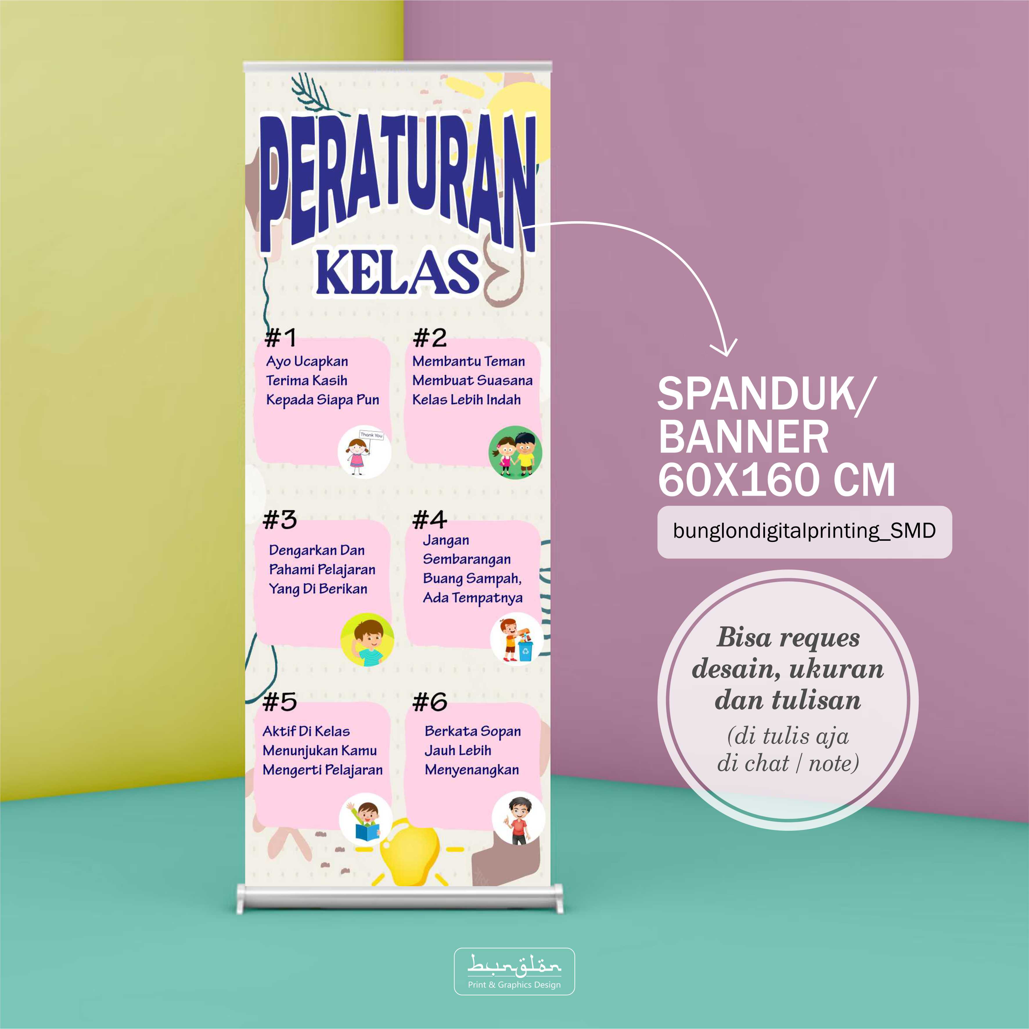 Spanduk Banner Peraturan Ruang Kelas Pedoman Ruang Kelas Edukasi