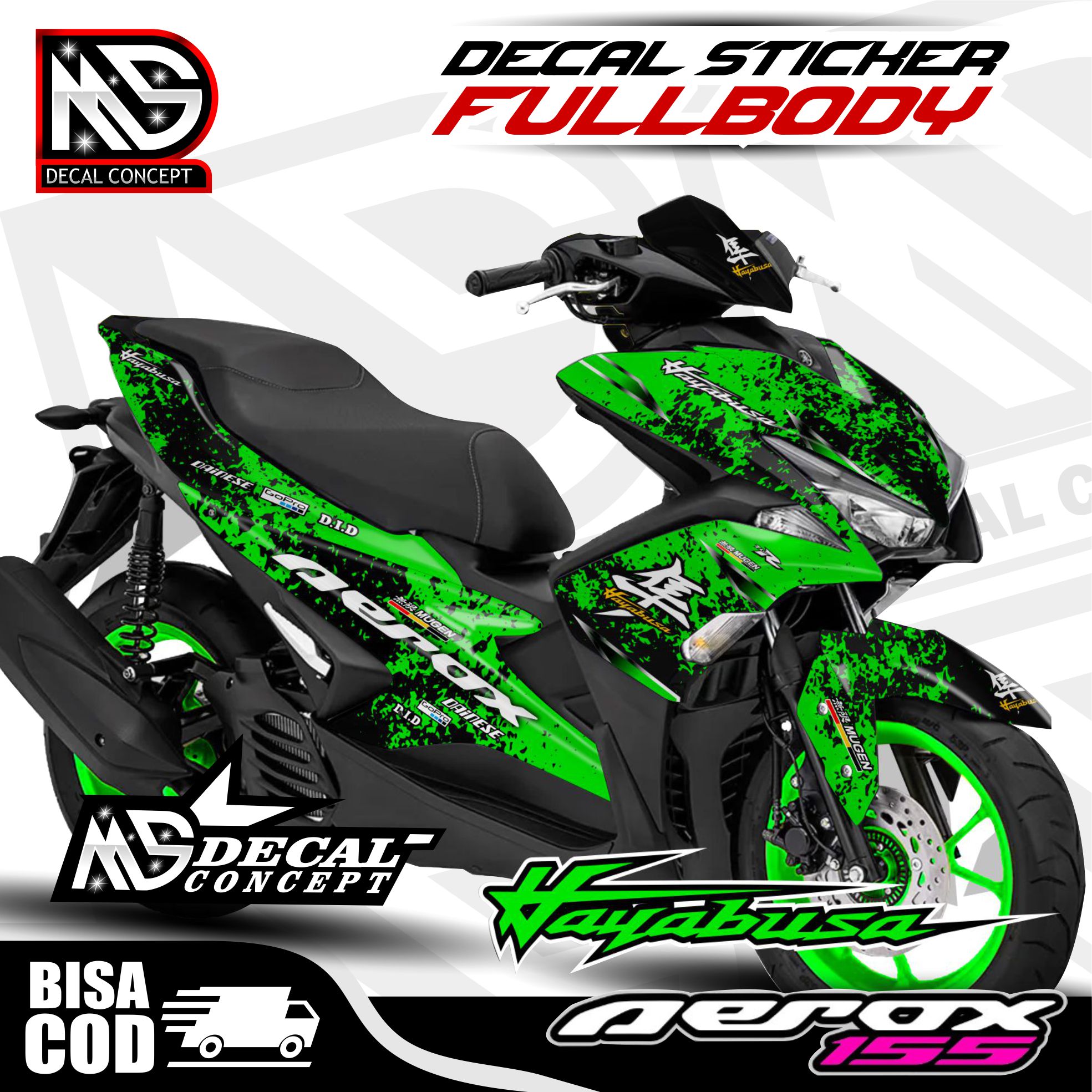 Decal Sticker Variasi Fullbody Aerox Vva Old Hayabusa Racing