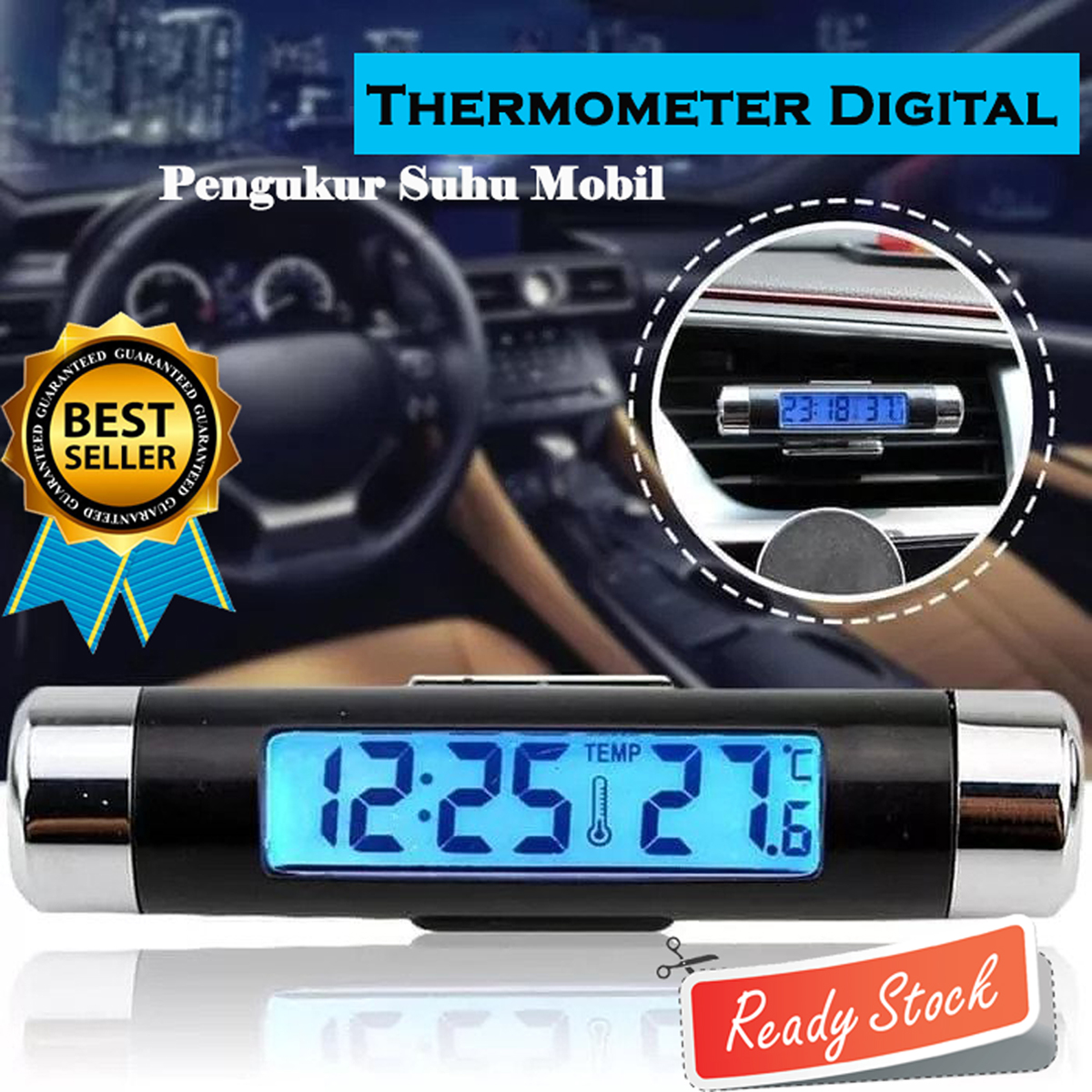 Thermometer Digital Backlight Car Termometer Mobil Alat Pengukur Suhu