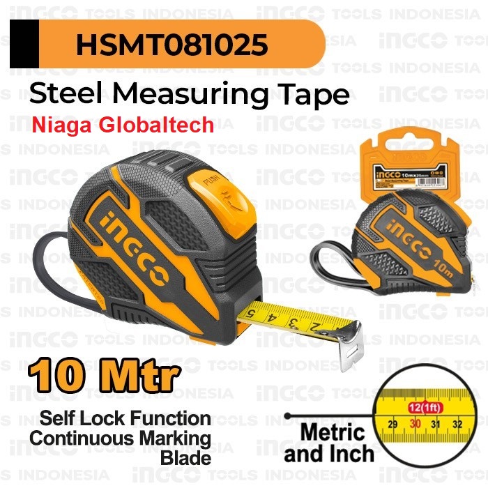 Ingco Hsmt Meteran Karet Mtr Autostop M Measuring Tape Ingco