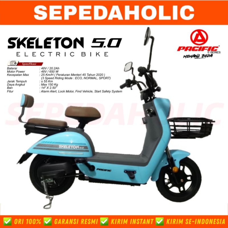 Sepeda Motor Listrik PACIFIC SKELETON 5 0 Electric E Bike 650 Watt