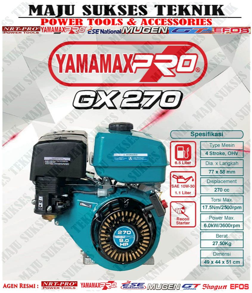 Engine Motor Penggerak Yamamax Pro GX 270 9 0HP 4tak Mesin Penggerak