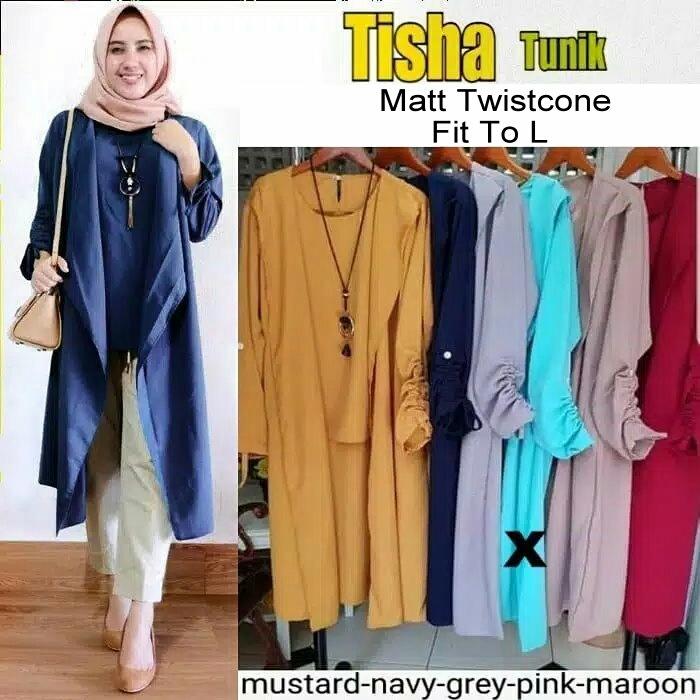 SF TISHA TUNIK Dress Wanita / Fashion Wanita / Dress Pesta / Dress Muslimah / Hijab Muslim / Gamis Syari / Baju Muslim / Atasan Murah / Fashion Muslim / Fashion Maxi / Setelan Muslim / Atasan Muslimah / Gamis fashion