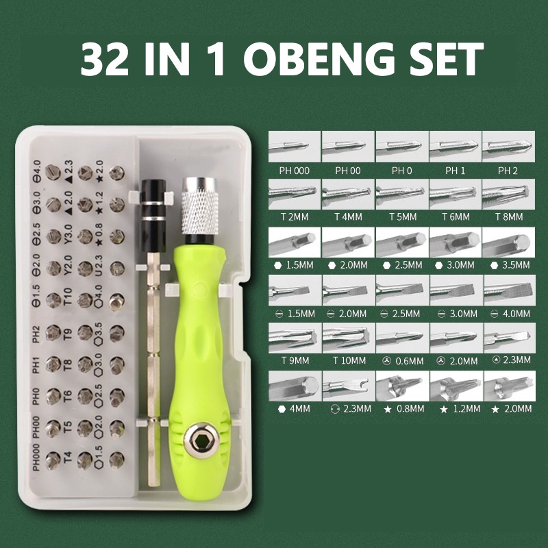 ISKU Obeng Set 32 In 1 Obeng Hp Multifungsi Alat Bongkar Mini Precision