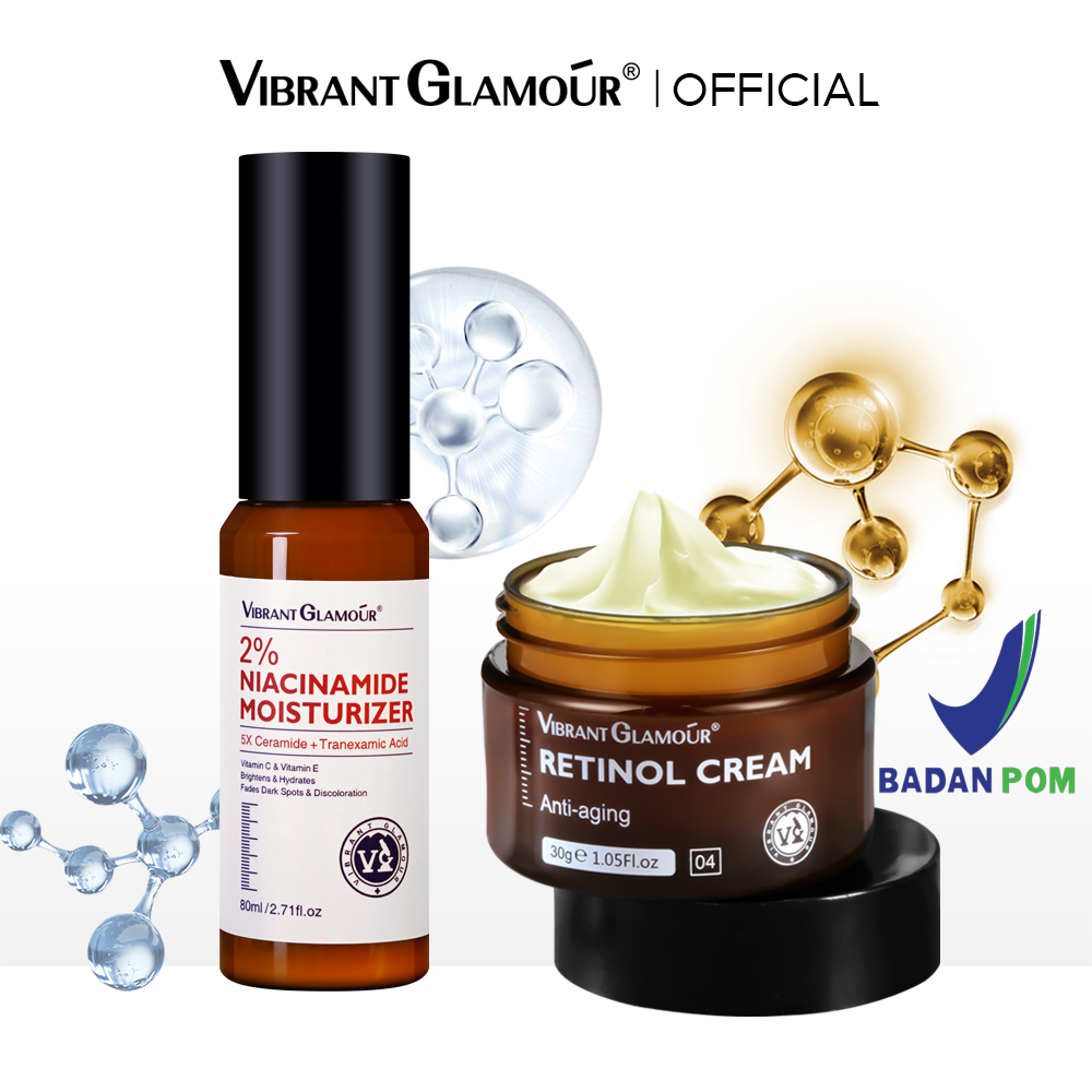 Bpom Vibrant Glamour Krim Retinol Pelembab Niacinamide Set Kombo