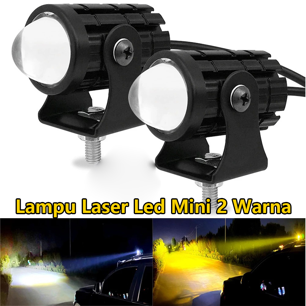 1PC Lampu Tembak Laser LED Mini 2 Warna Lampu Tembak Sorot Foglamp