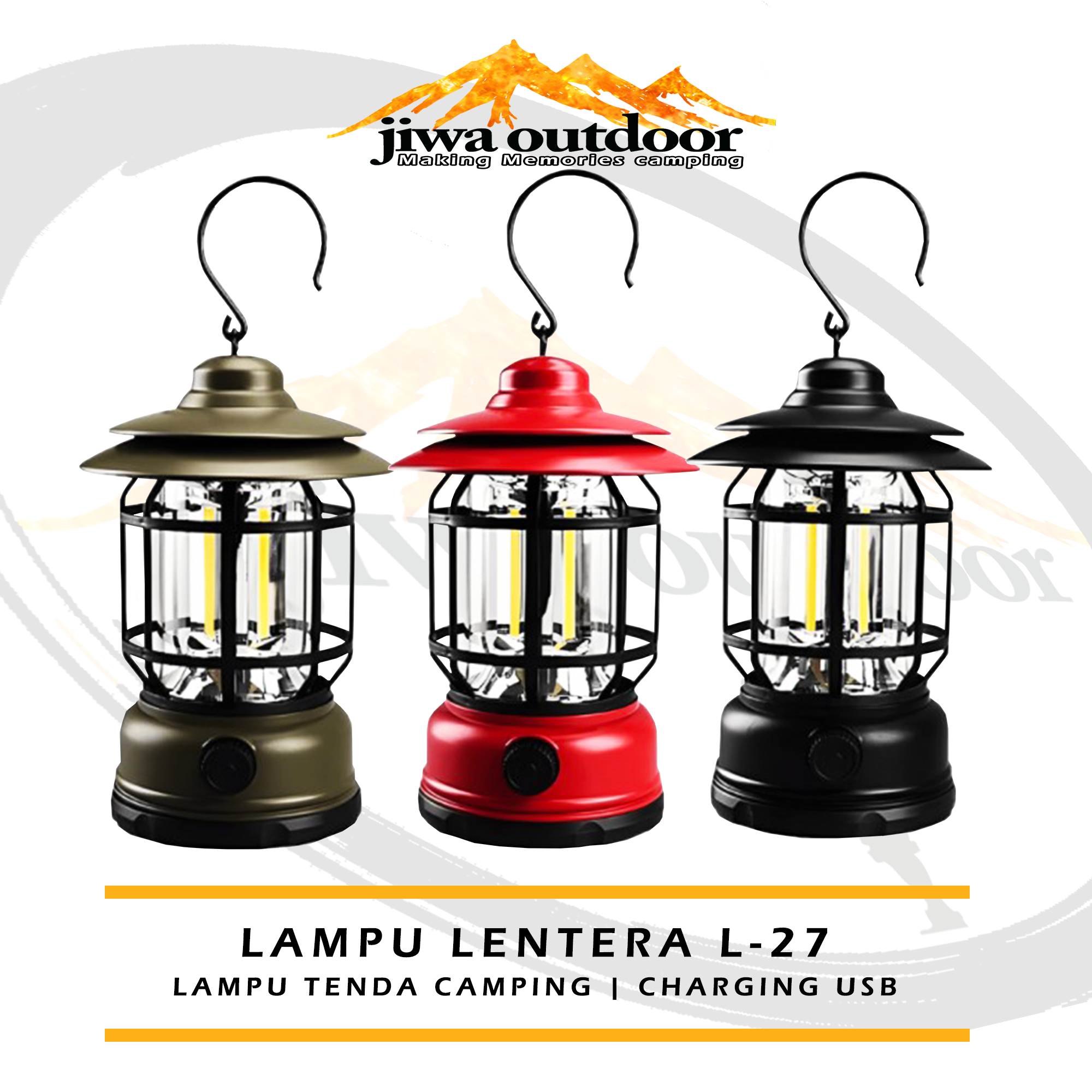 Lampu Lentera Tenda Camping L Outdoor Usb Emergency Serbaguna Cob