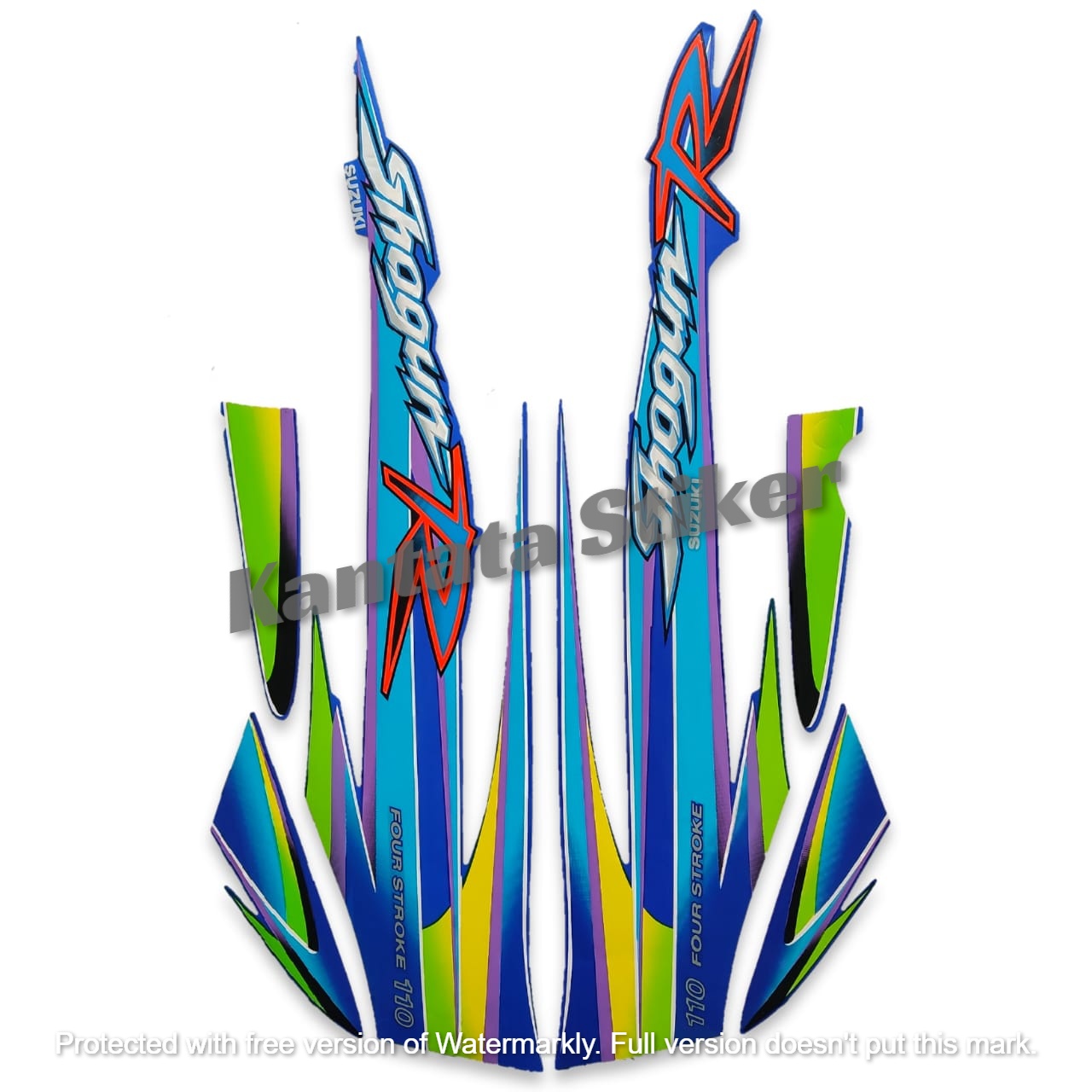 STIKER STRIPING LIS LES BODY MOTOR SUZUKI SHOGUN R 110 2001 STANDAR