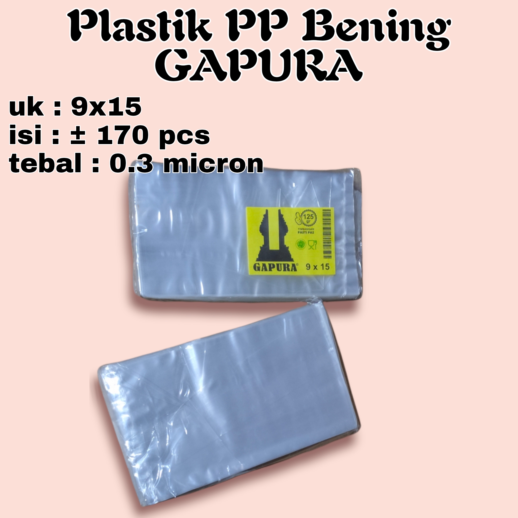 Kantong Plastik Bening Ukuran X Cm Micron Cap Gapura Plastik