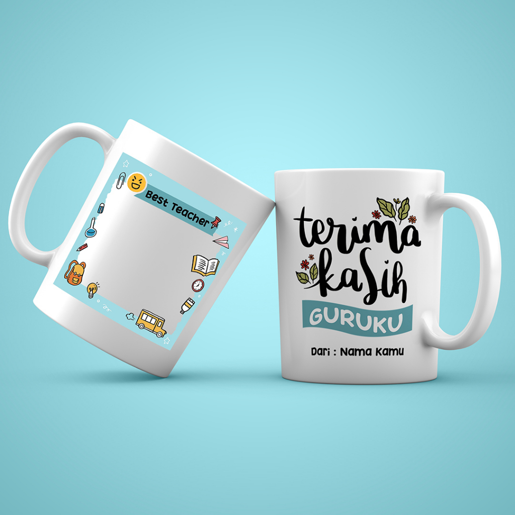 Mug Tema Guru Souvenir Untuk Guru Mug Custom Teacher Mug Hadiah