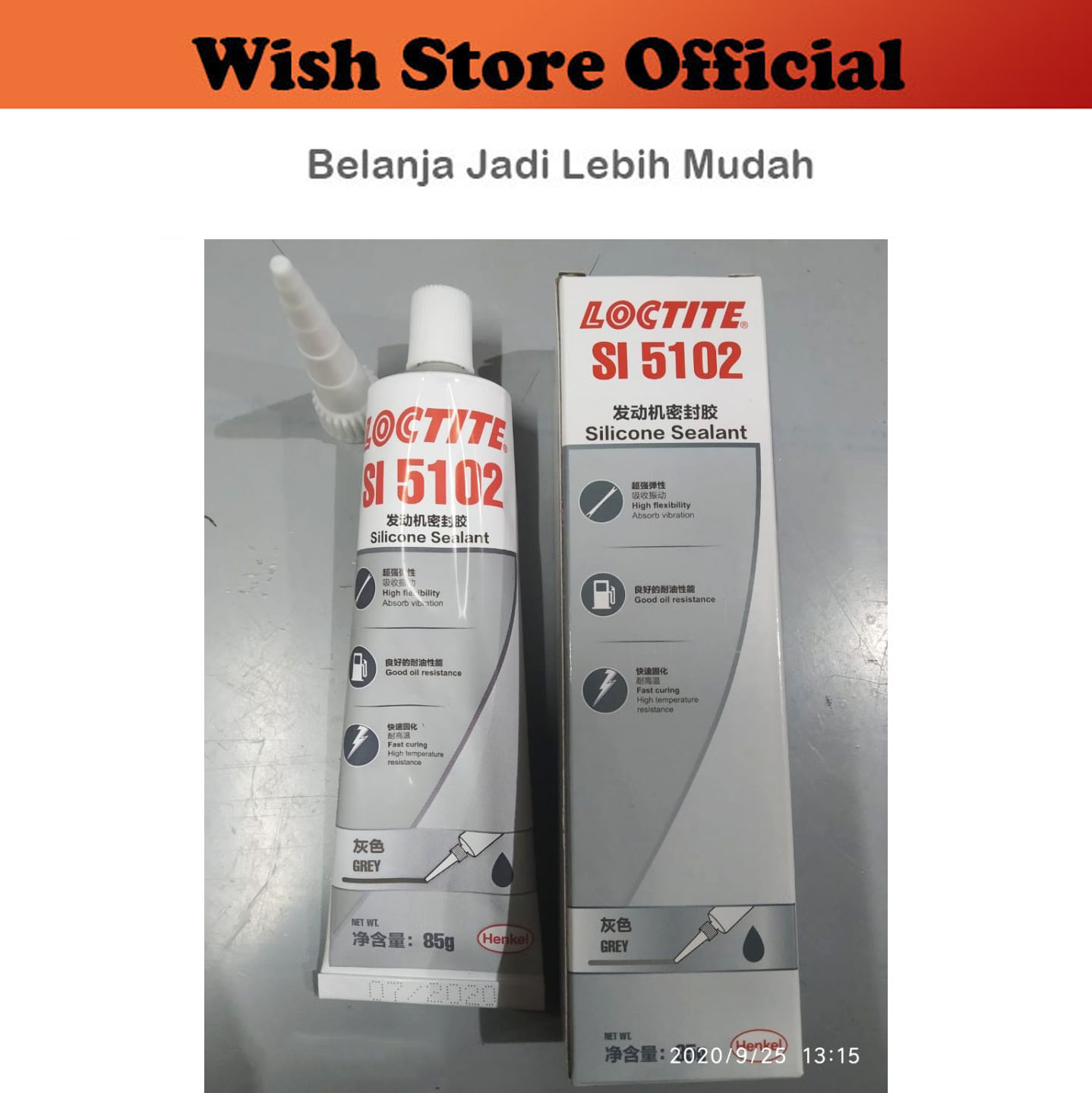 Silicone Sealant Loctite SI 5102 Grey 85gr Lem Paking Packing