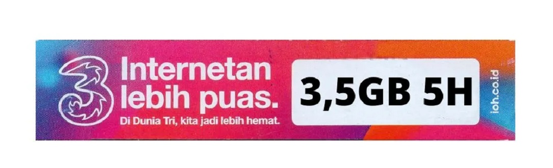 Voucher Kuota 3 5GB 5 Hari TRI Three Happy Nasional 10 Pcs Lazada