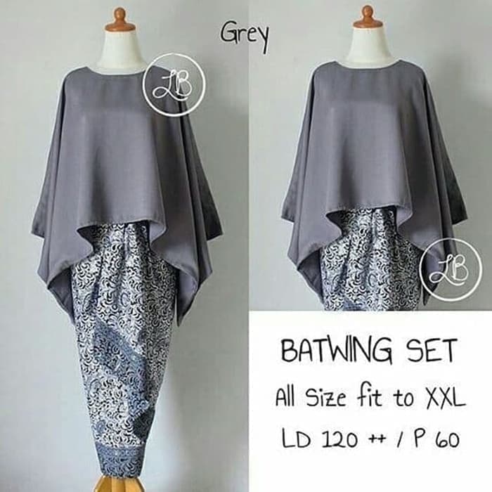 Setelan Kebaya Brukat Batwing Dan Rok Lilit Kebaya Modern Set