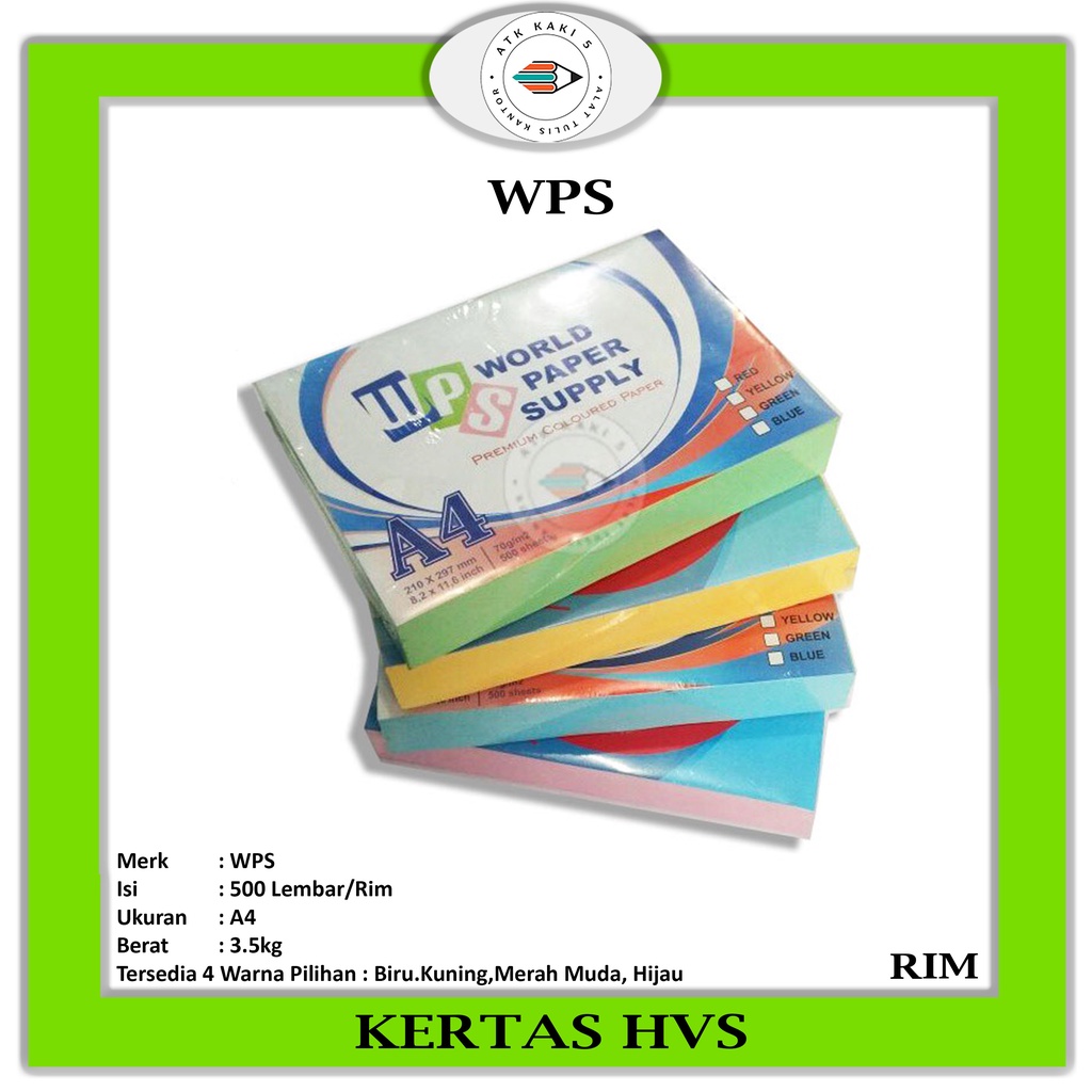 WPS Kertas HVS A4 Warna 70gr Rim Lazada Indonesia