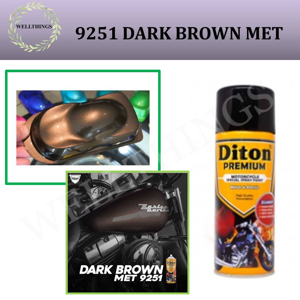 Cat Pilox Diton Premium Dark Brown Met Cc Coklat Gelap Metalik