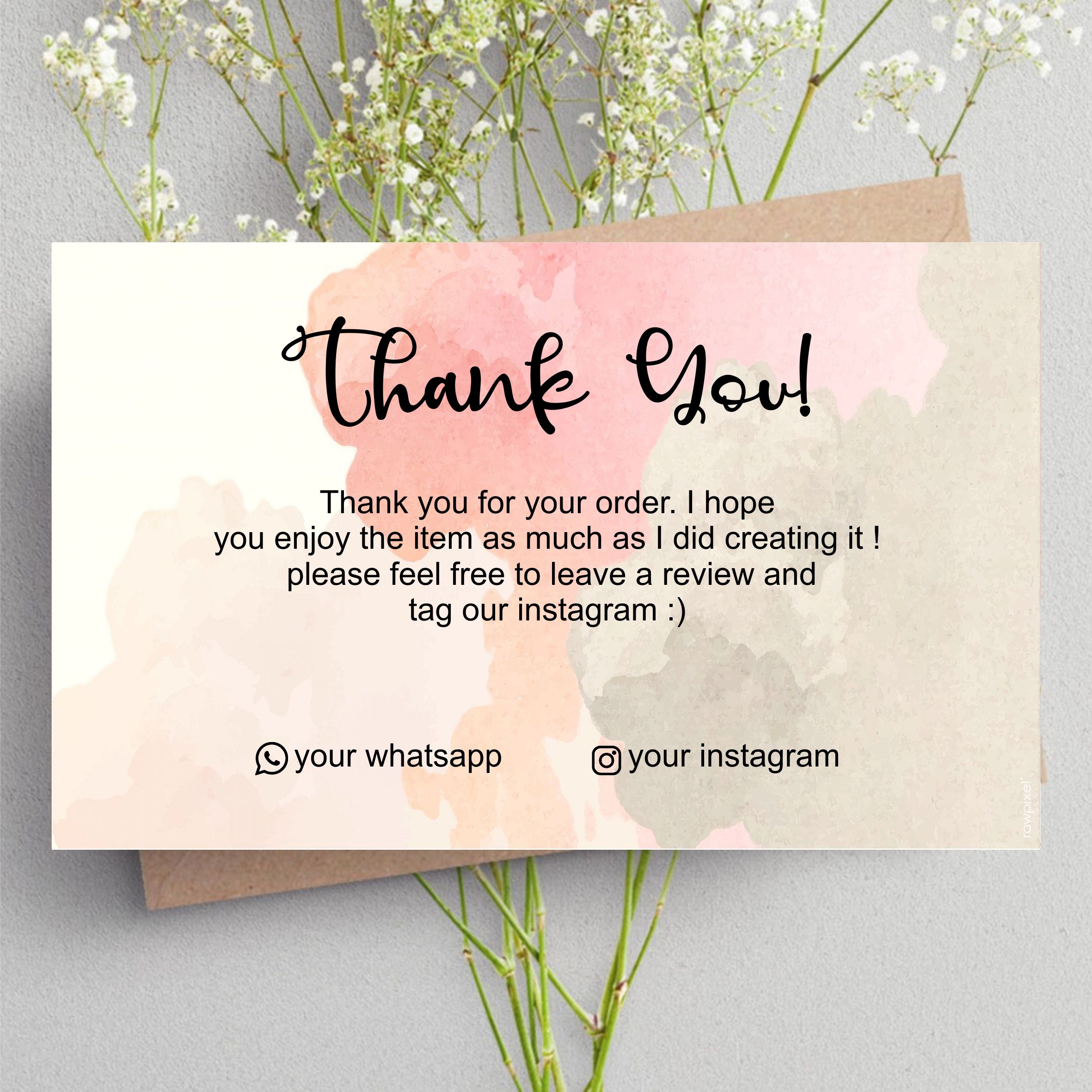 100 Pcs Kartu Ucapan Terima Kasih Thanks Card Thank You Card