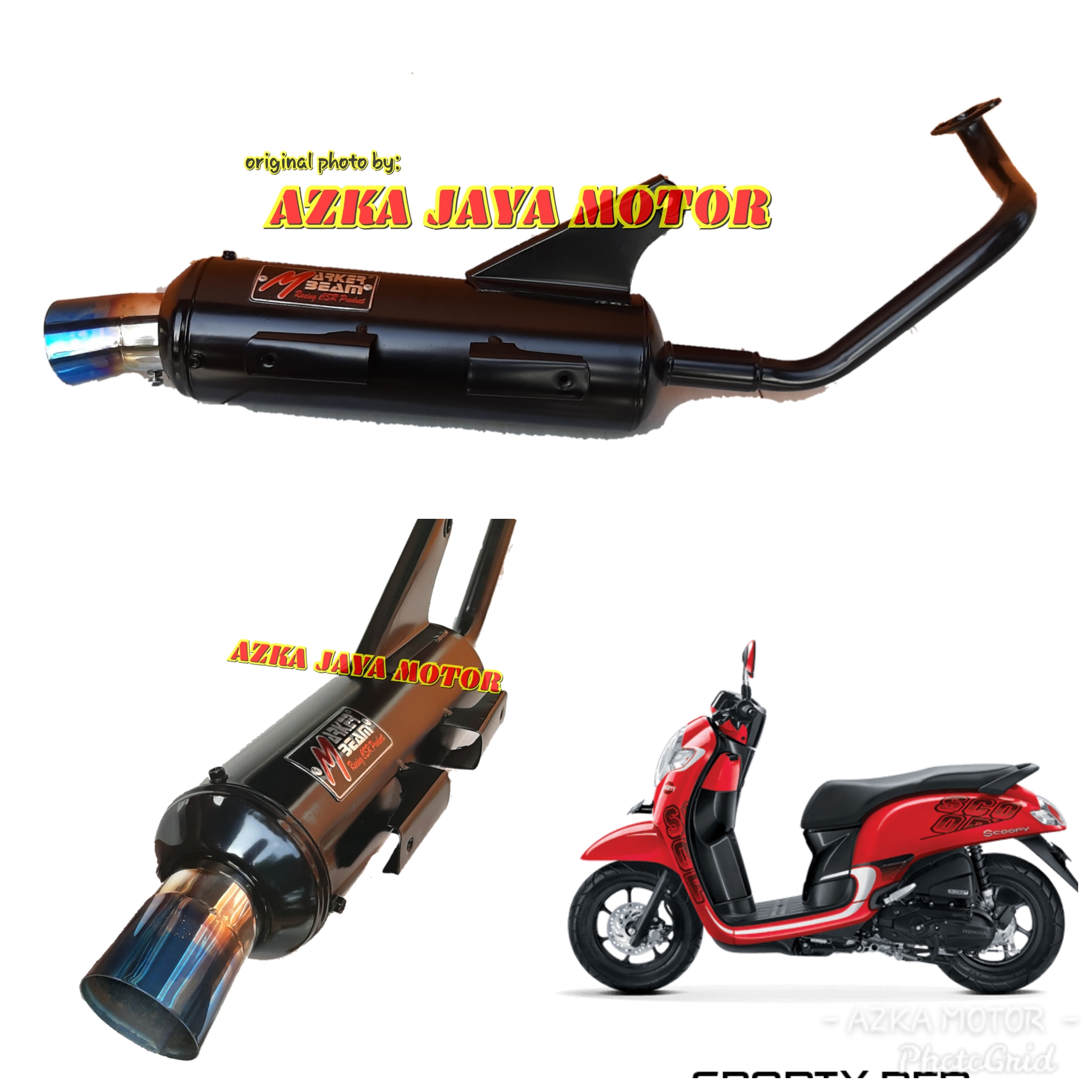 Knalpot Racing Bobokan All New Honda Scoopy Fi Corong Pelangi Marker