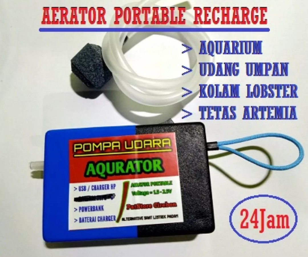 Aerator Portable Charger Pompa Udara Oksigen Casan Jam Airpump