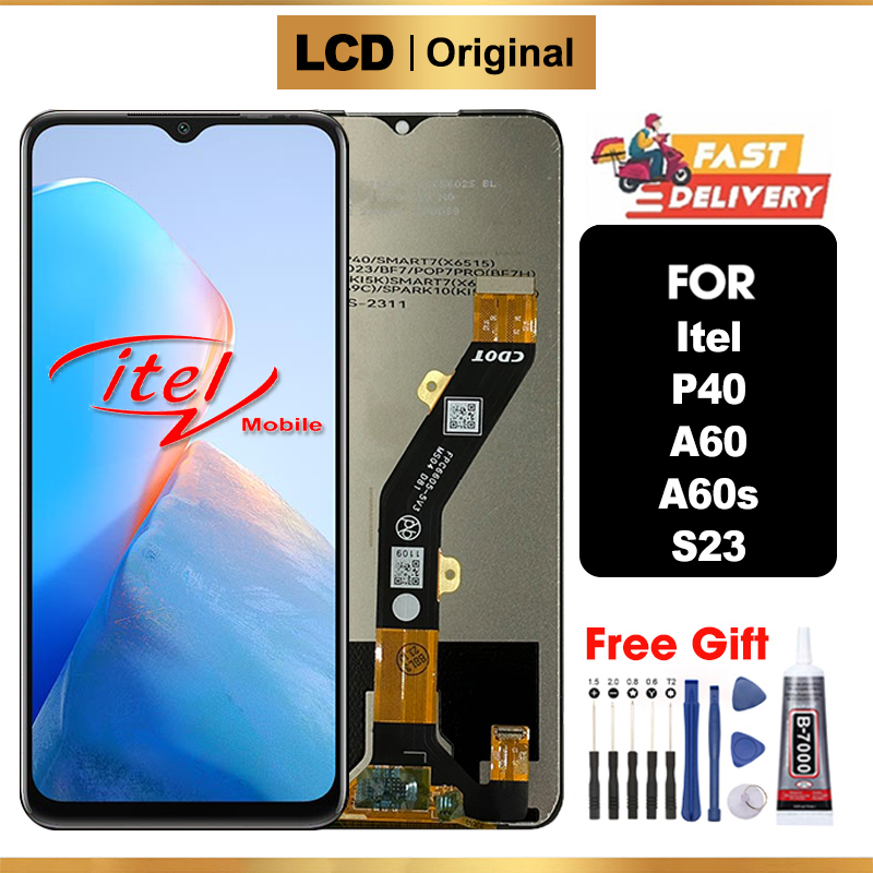 LCD Itel P40 A60 A60S Itel S23 Original TouchScreen Fullset