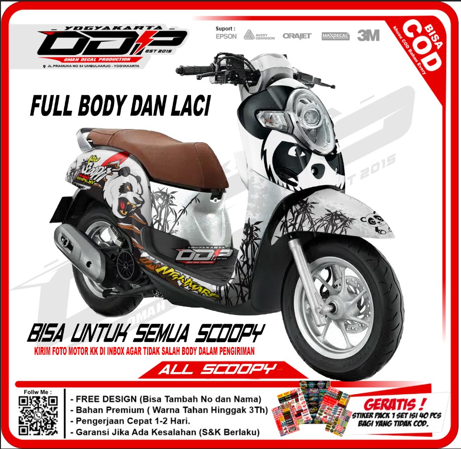 Decal Scoopy Full Body Dekal Stiker Striping Honda Scopy Staylis