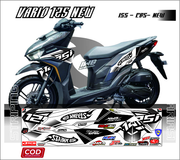 Stiker Motor Vario New Iss Cbs Motif Stiker Polet Honda Vario Iss