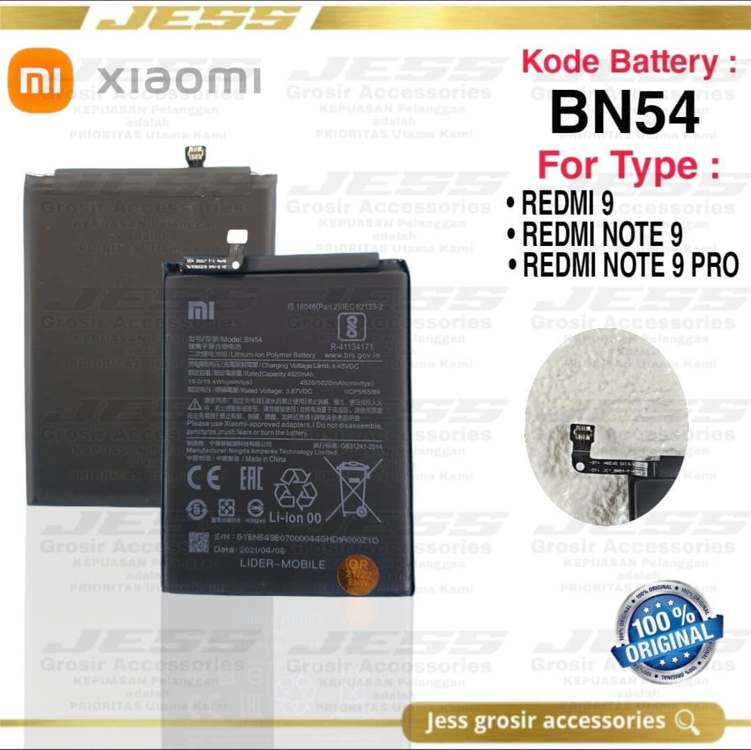 Baterai Battery Original Xiaomi Redmi 9 Redmi Note 9 Note 9 Pro