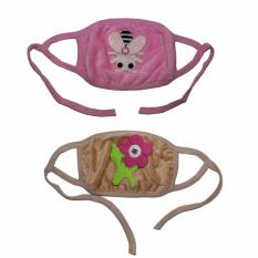 EELIC MAR-MASKER 2 Pcs LEBAH Dan BUNGA Masker Penutup Mulut Lucu Berkarakter