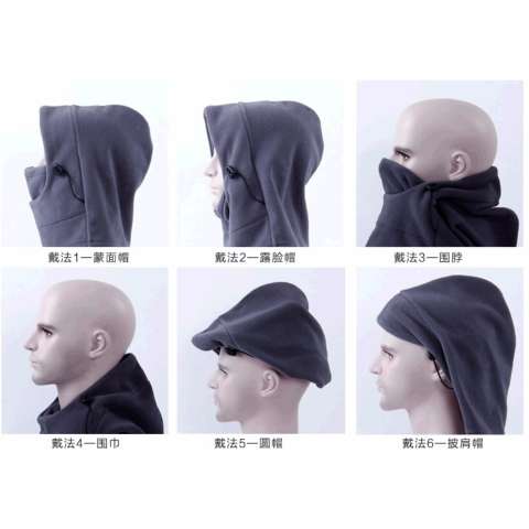 Masker Buff Balaclava Multifungsi Ninja Kupluk Polar 6 In 1 Full Face Abu Muda Masker Motor Topi Outdoor Gunung Hiking Salju 2