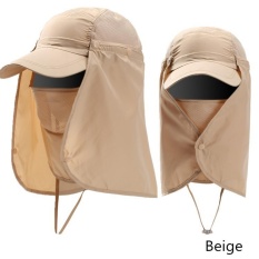 Ready Stock Unisex Outdoor Neck Protection Waterproof Sunshine Blocking Topi Semak Jungle Hat Topi Pantai (Beige)-Intl