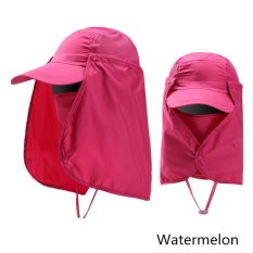 Ready Stock Unisex Outdoor Neck Protection Waterproof Sunshine Blocking Topi Semak Jungle Hat Topi Pantai (Semangka)-Intl
