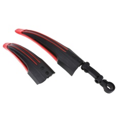 Removable Sepeda Depan/Belakang Fender Panjang Mudguards untuk MTB ROAD Sepeda (Merah)-