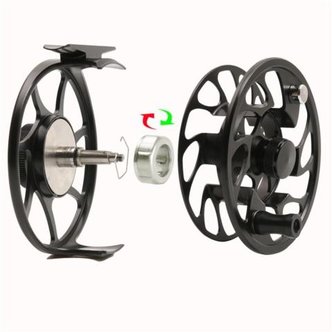 Kanan/Kiri Bodi Paduan Aluminium dan Kumparan Terbang Pancing Gulungan dengan Besar Arbor 2 + 1 BB Spesifikasi: hitam 5/6-Internasional 4
