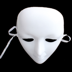 Menakutkan Putih Masker Wajah Topeng Halloween Kostum Bola Dibetulkan Pantomim Pesta Topeng