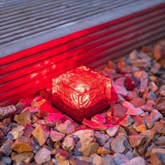 Solar Power LED Warna Mengubah Ice Cube Crystal Kaca Bata Luar Lampu Hot-Intl