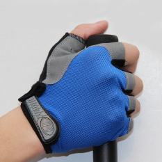 Summer half-finger gloves ordinary paragraph L (blue)
