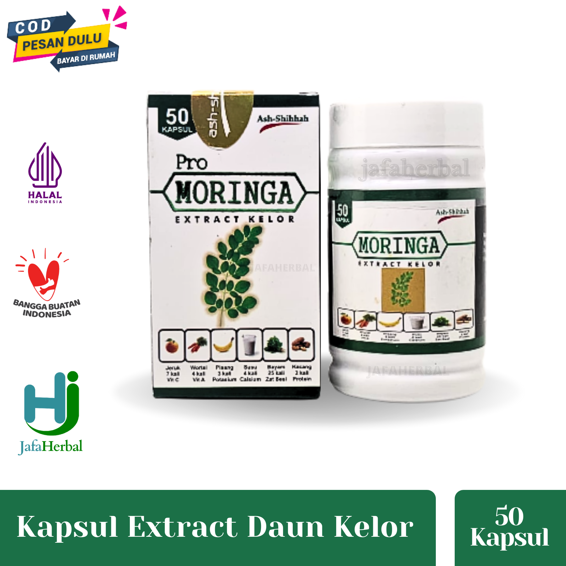 Ash Shihah Pro Moringa Kapsul Ekstrak Daun Kelor Kapsul Daun